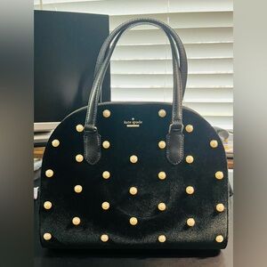 Kate Spade Black Pearl-Studded Reiley Laurel Way Dome  Crossbody/Satchel - NWOT